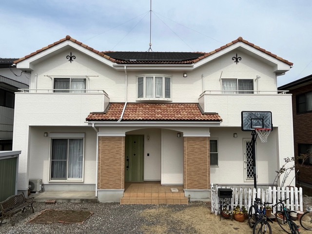 下野市町 S 様邸 ：高耐久無機フルホワイト外壁塗装工事